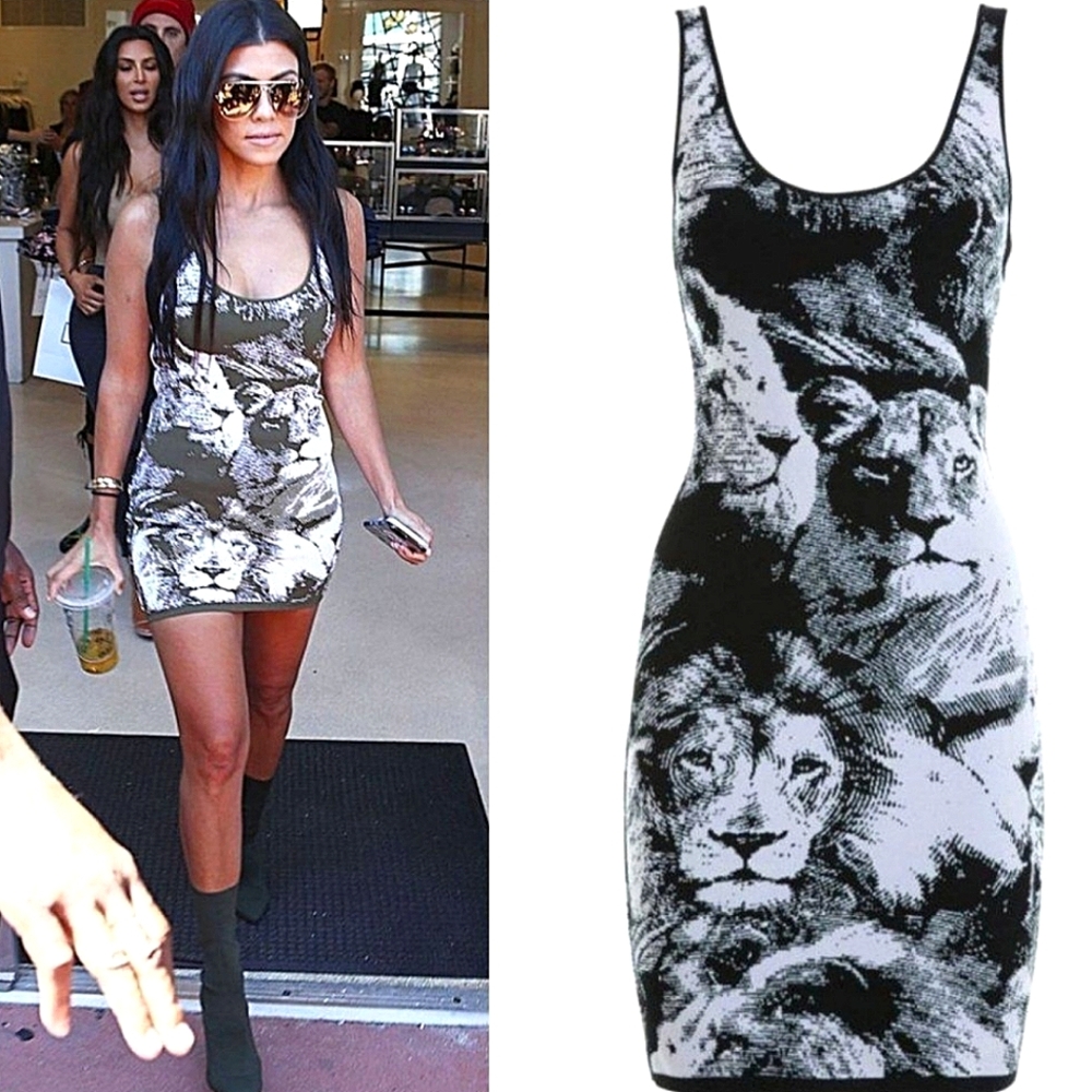 Roberto Cavalli Lion Print Dress As seen on Kourtney Kardashian